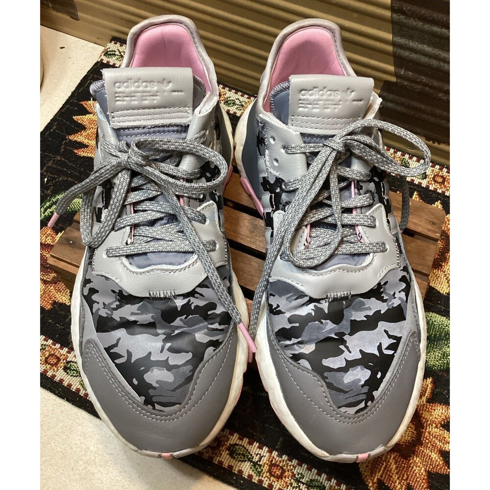 Adidas Originals Nite Jogger Shoes Trainers 2020 Grey Camouflage Women's 7.5